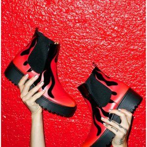 Iron Fist Fire Sign Heavy Sole Boots